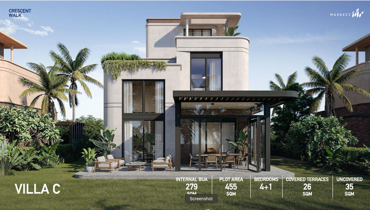 فيلا للبيع كمبوند كريسنت ووك التجمع السادس 1 كريسنت ووك