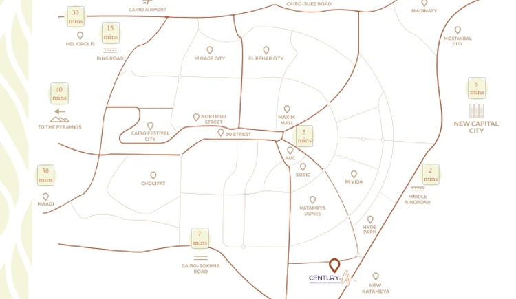 كمبوند سنشري سيتي التجمع الخامس 2025 – Century City New Cairo