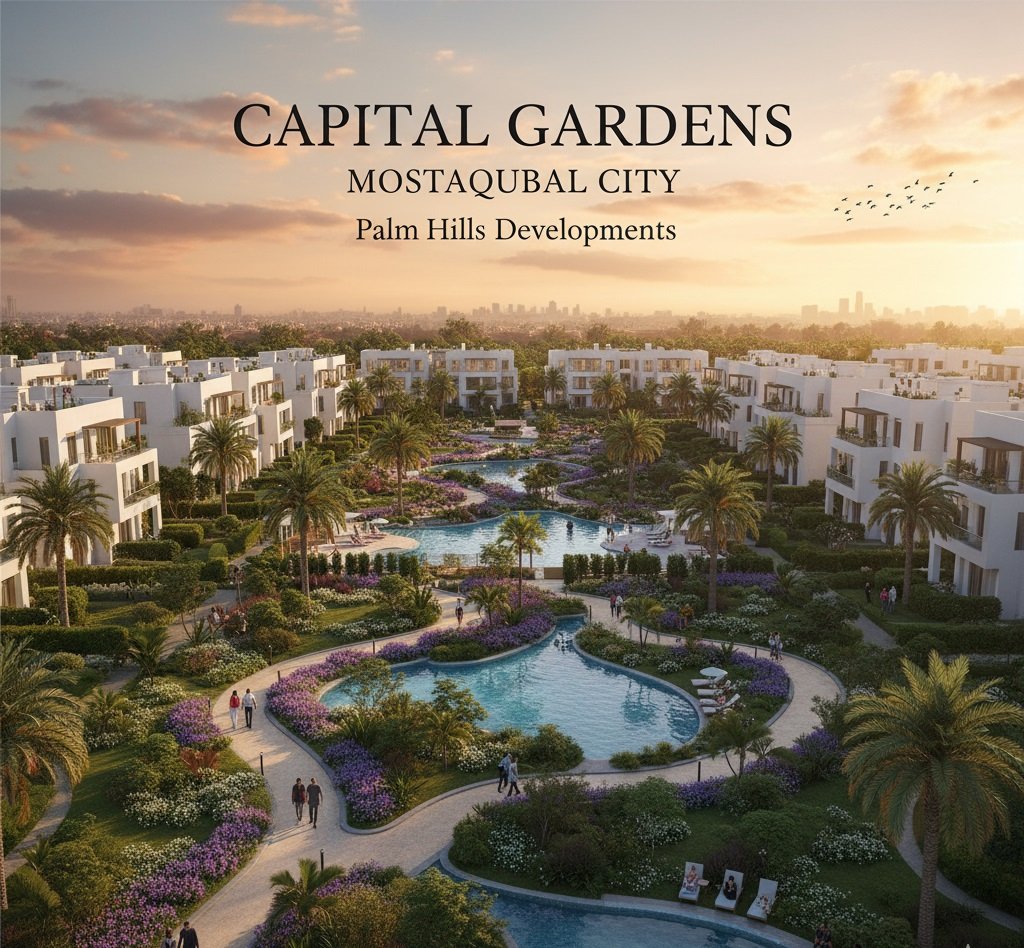 كمبوند كابيتال جاردنز بالم هيلز 2025 – Capital Gardens Mostakbal City