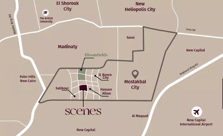 كمبوند سينز المستقبل سيتي 2025 – Scenes Mostakbal City