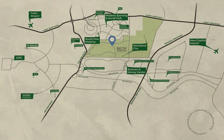كمبوند بيتا جرينز مدينة المستقبل –  Beta Greens Mostakbal City